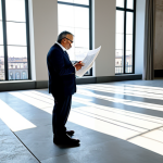 **

"A professional Italian architect, fully clothed in stylish, modern office attire, reviewing blueprints in a bright, sunlit design studio in Milan. Large windows overlook the Duomo. Safe for work, appropriate content, perfect anatomy, natural proportions, professional, family-friendly, high-quality rendering."

**